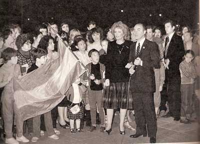 Cacho Fontana y Pinky